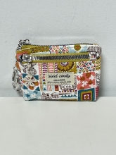 Monedero 3 cremalleras Sweet Candy  Estampado vintage (Impermeable, repelente al agua)