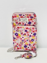 Bolso cuelga mvil 3 compartimentos impermeable Sweet Candy estampado Liberty(tono rosa)