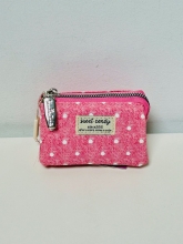 Monedero 3 compartimentos Sweet Candy  Estampado Lunares, color rosa (Repelente al agua, impermeable)